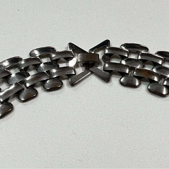 Panther Link / 5 Row Brick Link Chain Collar Necklace 17.5” - Picture 8 of 16